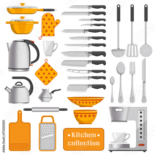 Kitchen Collection of Tableware and Appliances
