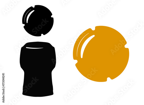 icon champagne bottle or sparkling wine and cork stopper icon. vector