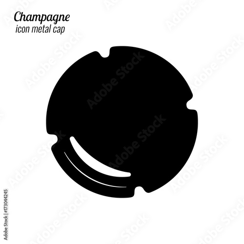 Icon champagne bottle or sparkling wine. Vector
