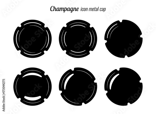 Set icons. Icon champagne bottle or sparkling wine. Vector