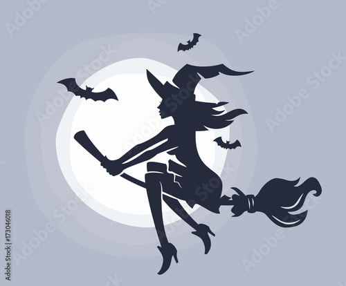 Flying young witch