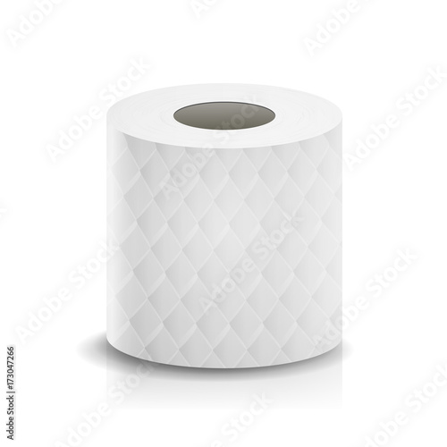 Paper Tape Roll Vector. Bathroom Hygiene. 3D Toilet Paper Blank. Packaging Kitchen Towel, Toilet Paper Roll Isolated Illustration