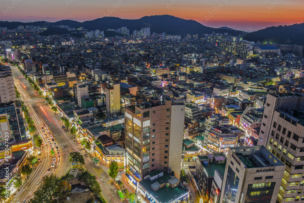 seoul city night in south korea 