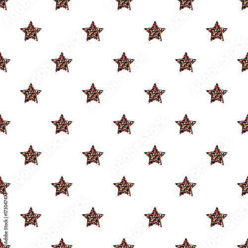 seamless colorful star glitter pattern background