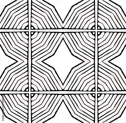 Seamless striped vector pattern. Vintage colored decorative repainting background with tribal and ethnic motifs. Abstract geometric roughly hatched shapes colored with hand drawn brush stokes.