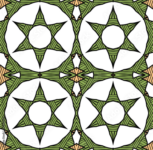Seamless striped vector pattern. Vintage colored decorative repainting background with tribal and ethnic motifs. Abstract geometric roughly hatched shapes colored with hand drawn brush stokes.