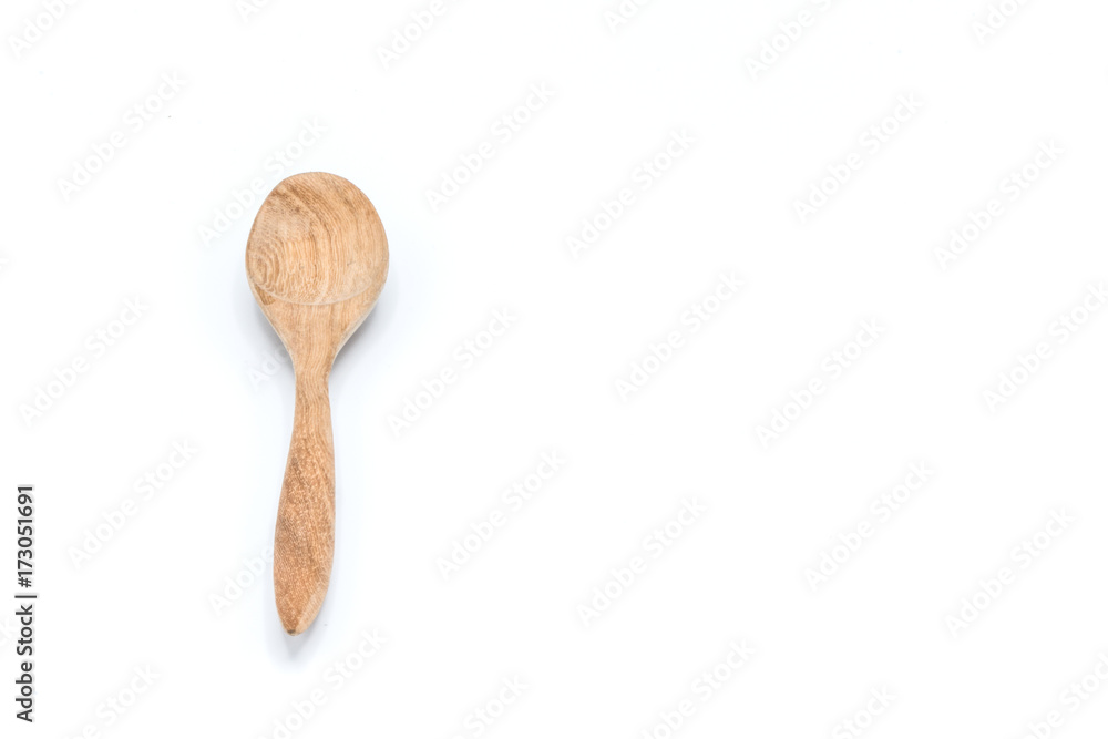 wooden spoon on the white background wooden spoon on the white background
