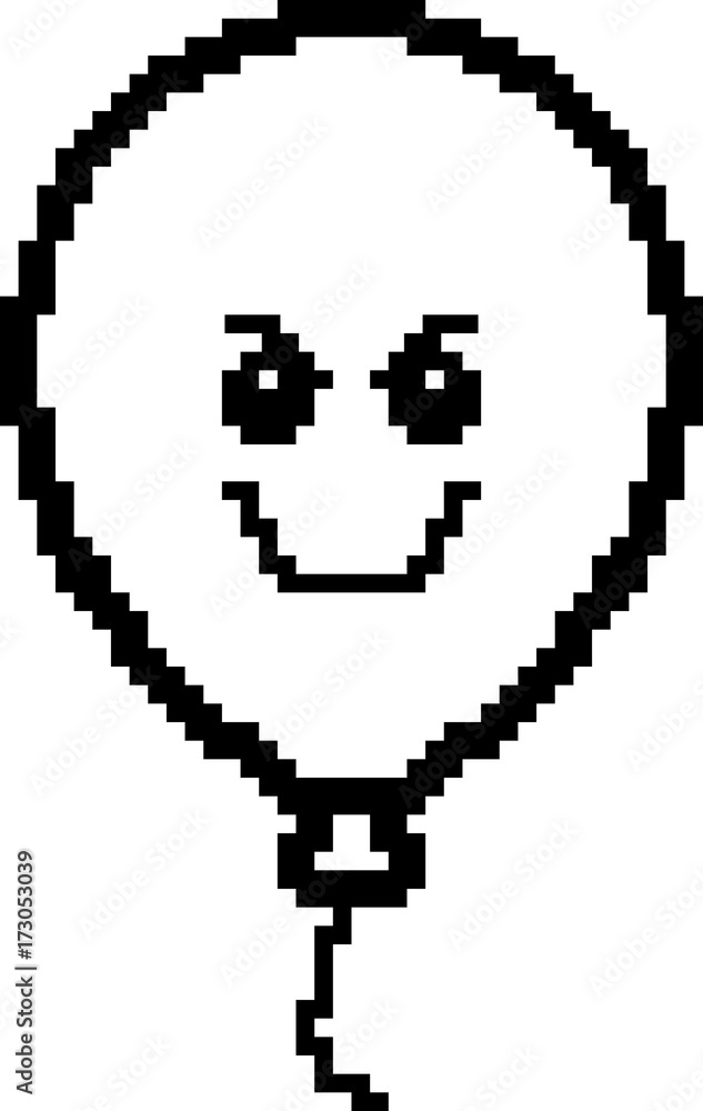 Obraz premium Evil 8-Bit Cartoon Balloon
