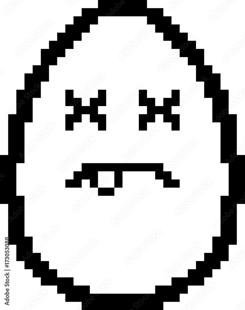 Dead 8-Bit Cartoon Egg