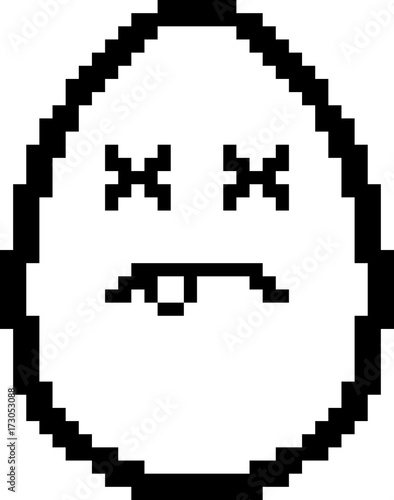 Dead 8-Bit Cartoon Egg