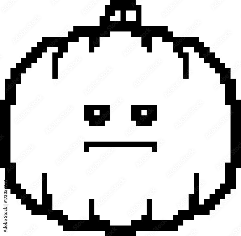 Serious 8-Bit Cartoon Pumpkin
