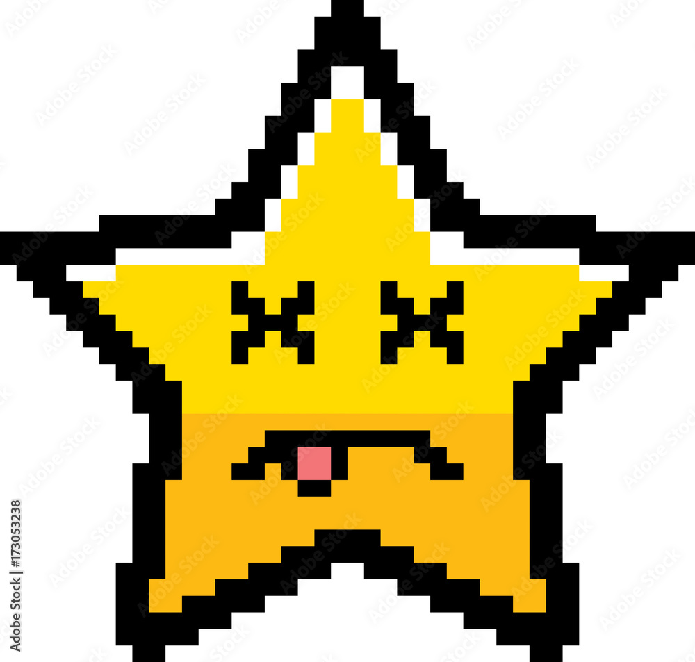 Obraz premium Dead 8-Bit Cartoon Star
