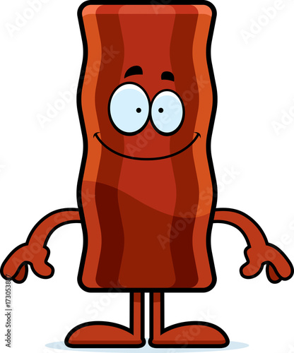 Happy Cartoon Bacon Strip