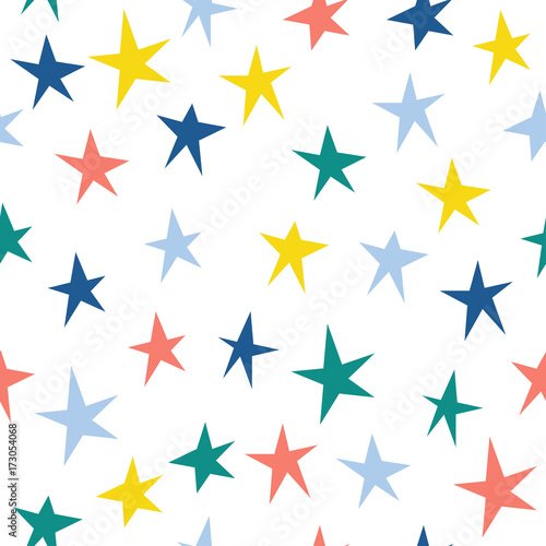 Abstract star seamless pattern background. Childish handcrafted wallpaper