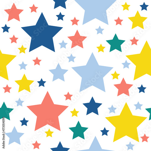 Abstract star seamless pattern background. Childish handcrafted wallpaper