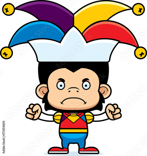 Cartoon Angry Jester Chimpanzee
