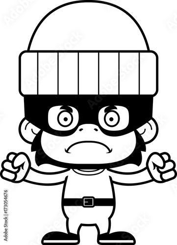 Cartoon Angry Thief Chimpanzee