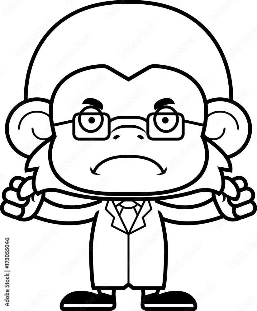 Cartoon Angry Scientist Monkey Cartoon Angry Scientist Monkey