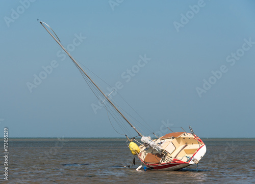Tablou pe pânză Leaning Sailing Boat