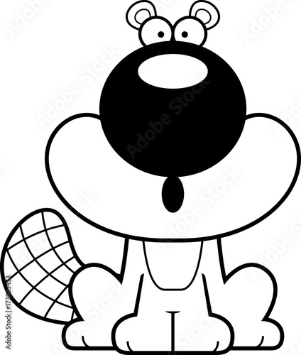 Surprised Cartoon Beaver