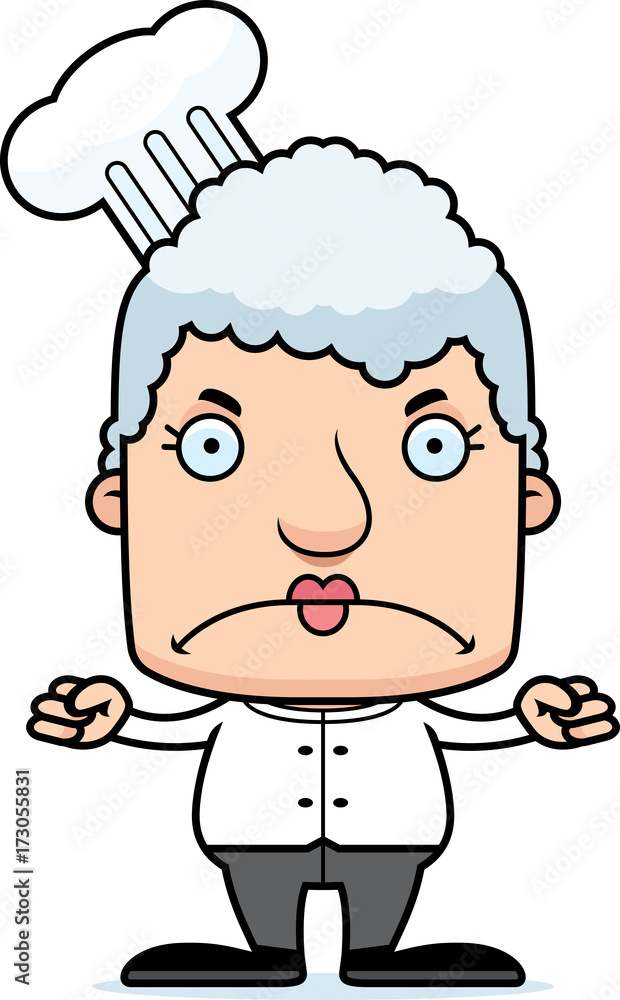 Obraz premium Cartoon Angry Chef Woman