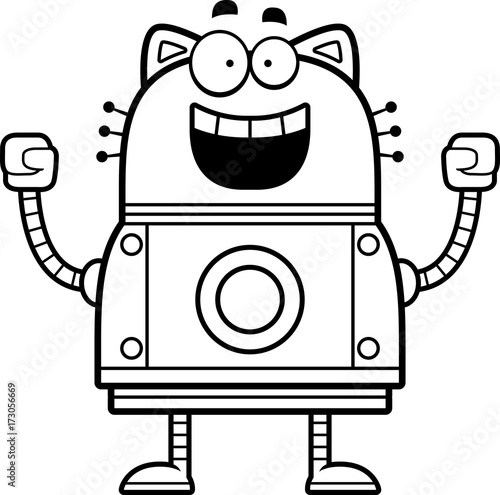 Celebrating Robot Cat