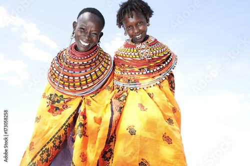 Smiling Samburu tribeswomen. Kenya.