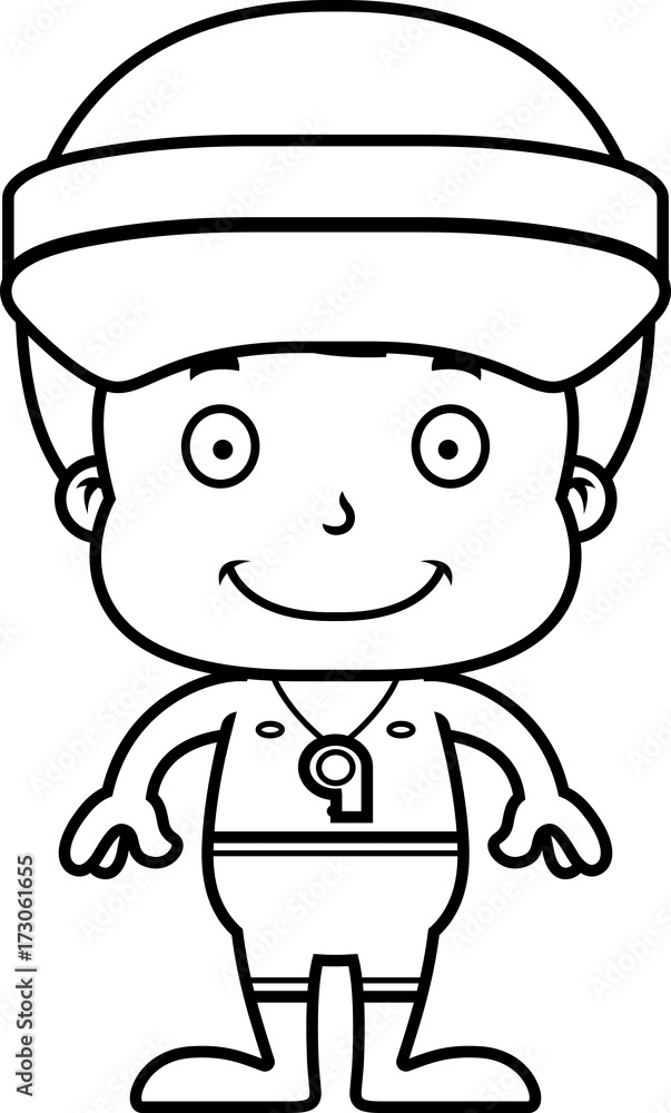 Cartoon Smiling Lifeguard Boy