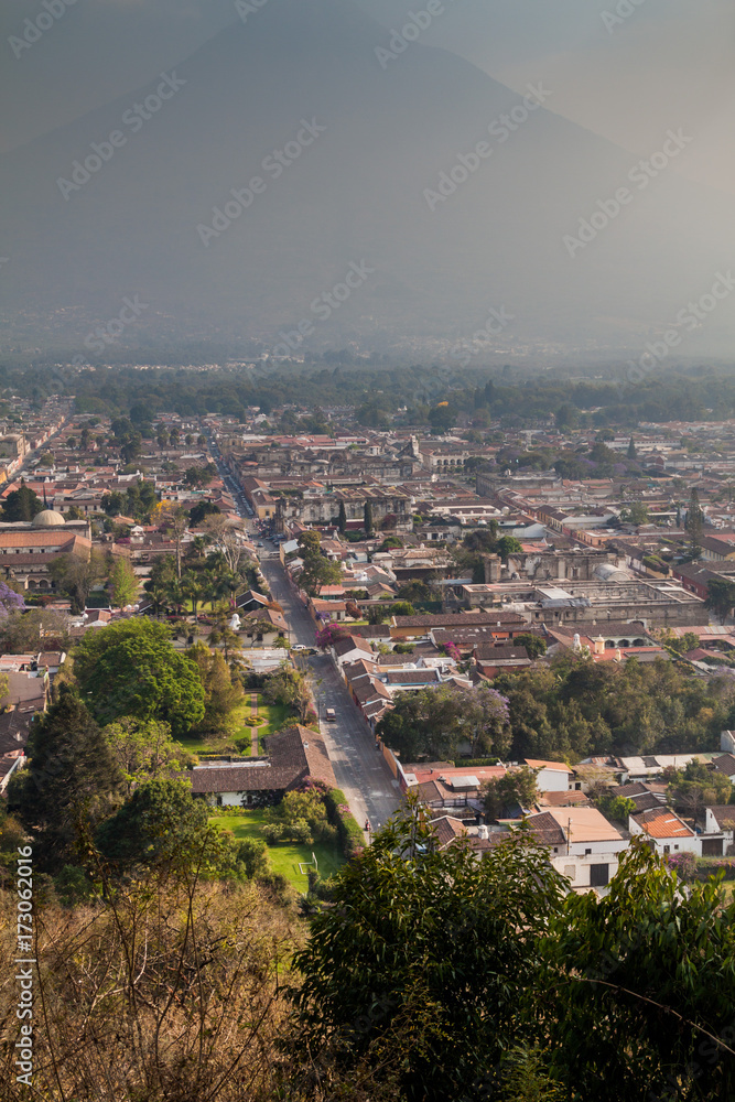 Fototapeta premium Aerial view of Antigua, Guatemala