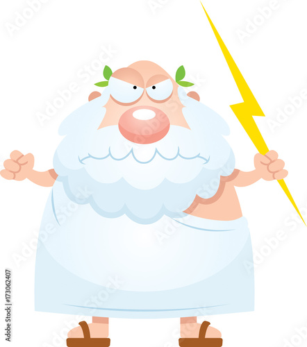 Angry Cartoon Greek God