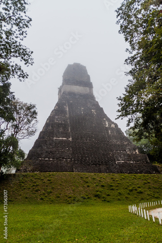 Temple I at the archaelogical site Tikal  Guatemala
