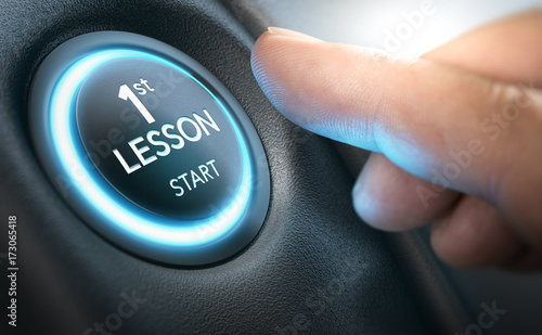 Fotografia, Obraz Driving School Concept, First Lesson for a Complete Beginner