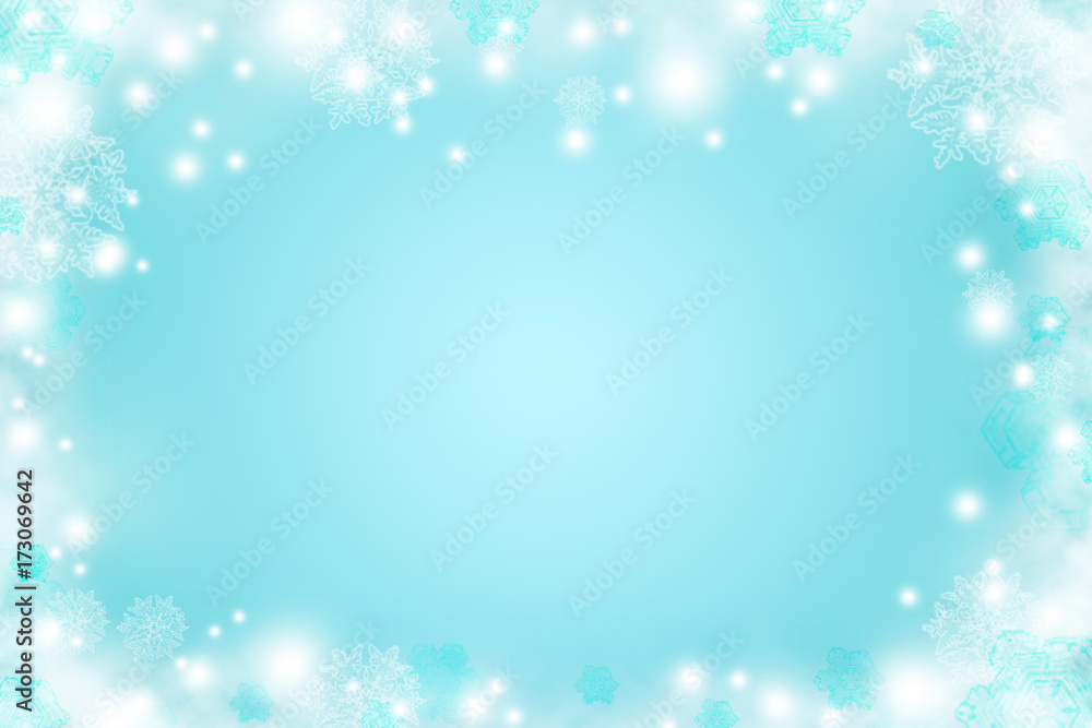 Blue background with snow. Christmas. New Year. Festive winter background. Blue background with snow. Christmas. New Year. Festive winter background.