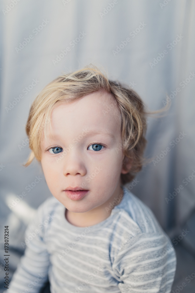 Portrait of a young blond boy. Portrait of a young blond boy.