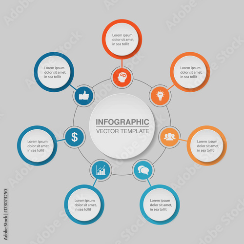 Vector infographic template for diagram, graph, presentation, chart, business concept with 7 options.