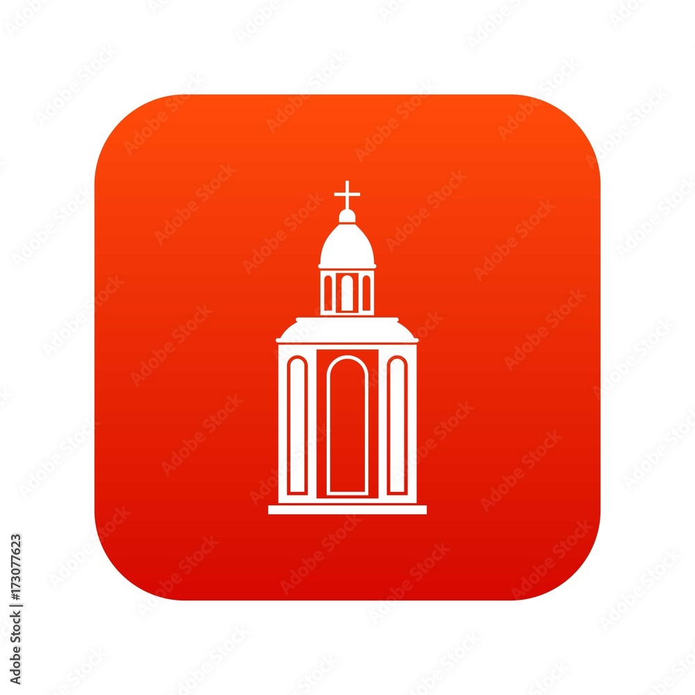 Church icon digital red