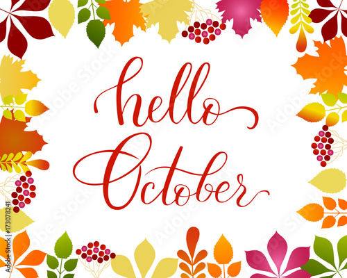 Vector lifestyle lettering hello october