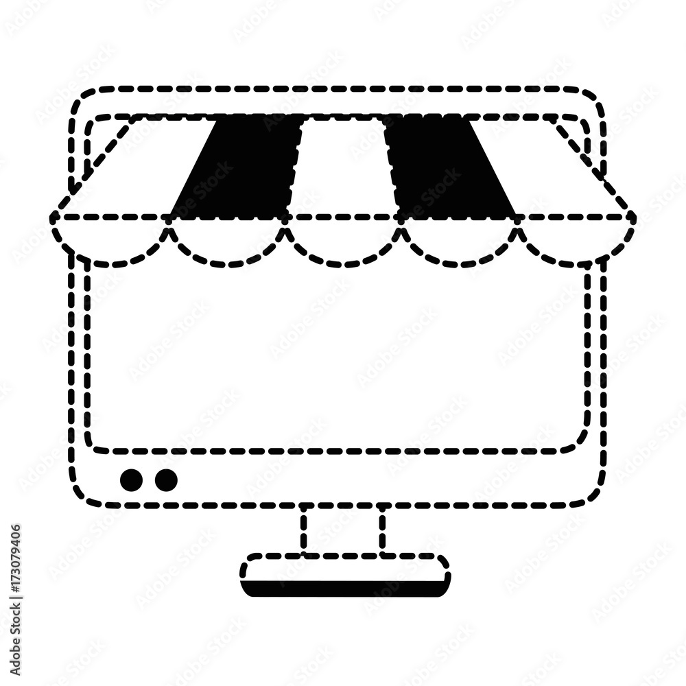 Fototapeta premium computer display with parasol