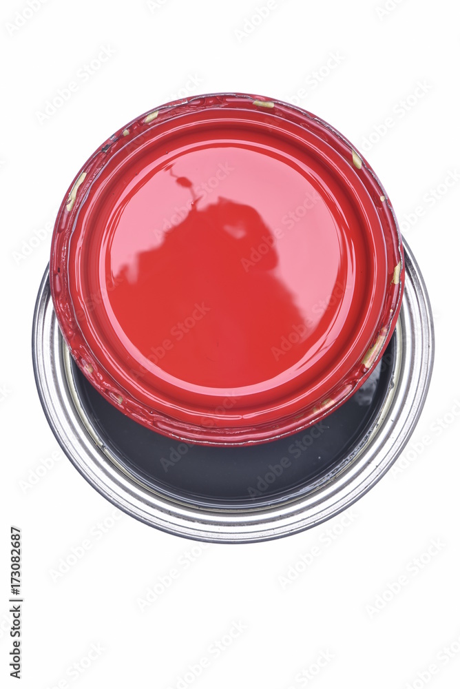 Paint can directly above isolated on white background Paint can directly above isolated on white background