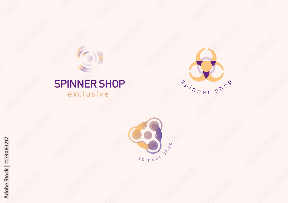 set Creative geometric modern logo fidget spinners