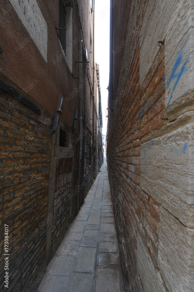 Street in the ancient Venice, Italy