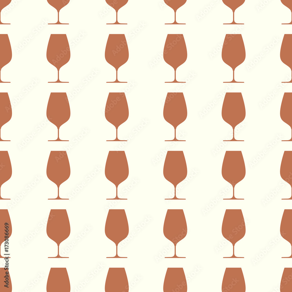 Wineglasses vector illustration on a seamless pattern background Wineglasses vector illustration on a seamless pattern background