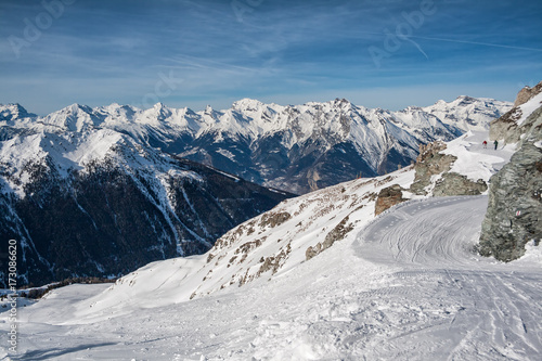 Ski slope in Switzerland, 4 valleys photo