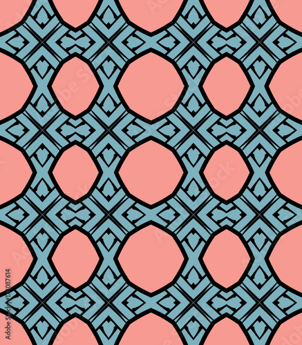 Seamless striped vector pattern. Vintage colored decorative repainting background with tribal and ethnic motifs. Abstract geometric roughly hatched shapes colored with hand drawn brush stokes.