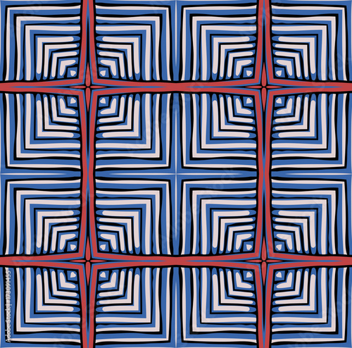 Seamless striped vector pattern. Vintage colored decorative repainting background with tribal and ethnic motifs. Abstract geometric roughly hatched shapes colored with hand drawn brush stokes.