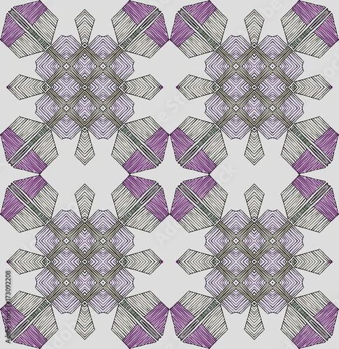 Seamless striped vector pattern. Vintage colored decorative repainting background with tribal and ethnic motifs. Abstract geometric roughly hatched shapes colored with hand drawn brush stokes.