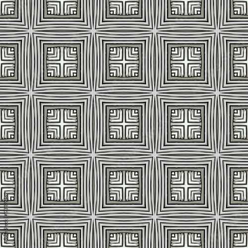 Seamless striped vector pattern. Vintage colored decorative repainting background with tribal and ethnic motifs. Abstract geometric roughly hatched shapes colored with hand drawn brush stokes.