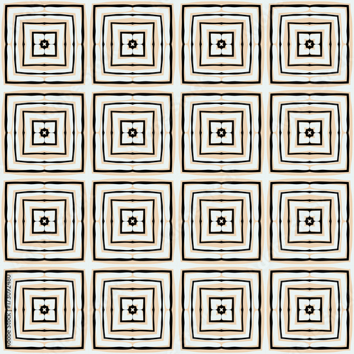 Seamless striped vector pattern. Vintage colored decorative repainting background with tribal and ethnic motifs. Abstract geometric roughly hatched shapes colored with hand drawn brush stokes.