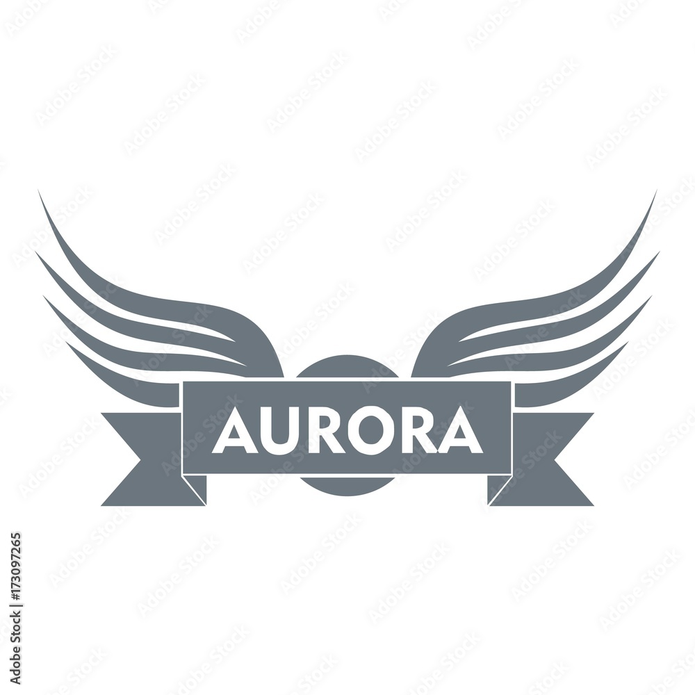 Aurora wing logo, simple gray style Aurora wing logo, simple gray style