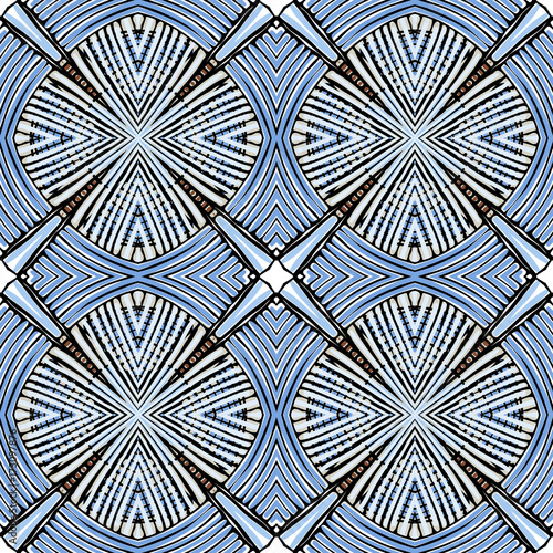 Seamless striped vector pattern. Vintage colored decorative repainting background with tribal and ethnic motifs. Abstract geometric roughly hatched shapes colored with hand drawn brush stokes.